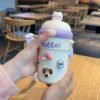Cute 3D Cartoon Insulated Portable Glass Cup with Strap