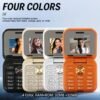 Mini Flip 2G Button Phone with Cute Phone Lanyard