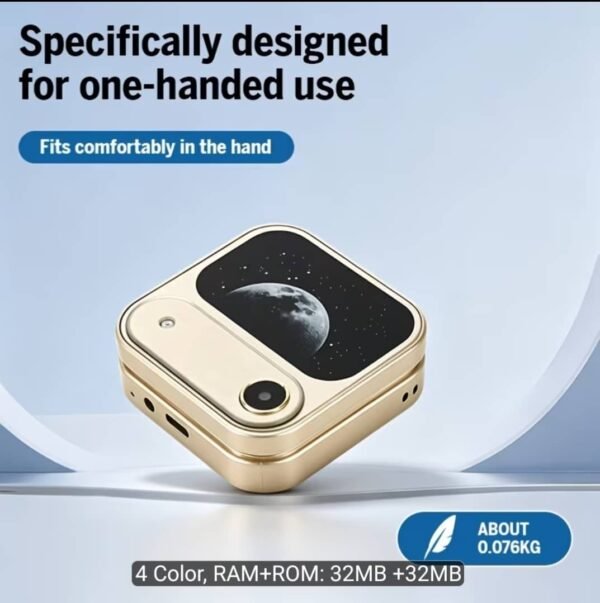 Mini Flip 2G Button Phone with Cute Phone Lanyard
