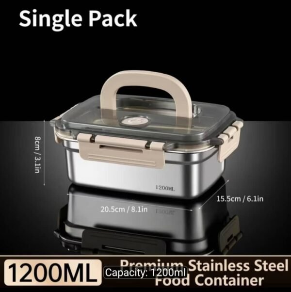 1200ML Stainless Steel Food Storage Container with Airtight Seal
