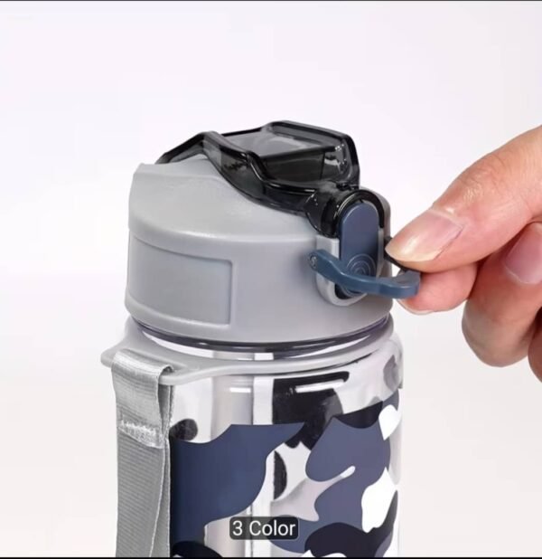 750ML Camouflage Sports Water Bottle with Straw & Lanyard