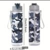 750ML Camouflage Sports Water Bottle with Straw & Lanyard