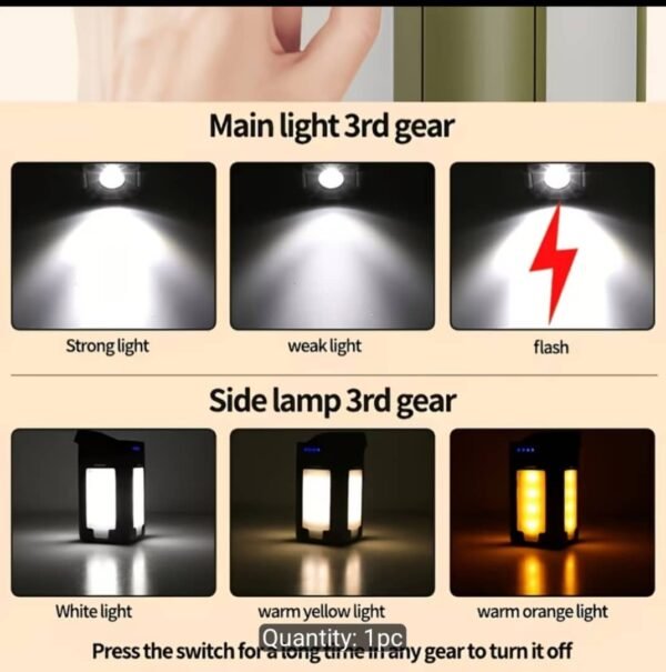 IMG-20260908-WA0044 Foldable Solar Camping Light & Rechargeable Flashlight – 6 Lighting Modes