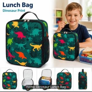Dinosaur Insulated Lunch Bag for Kids