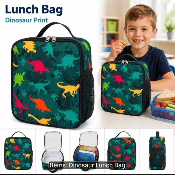 Dinosaur Insulated Lunch Bag for Kids